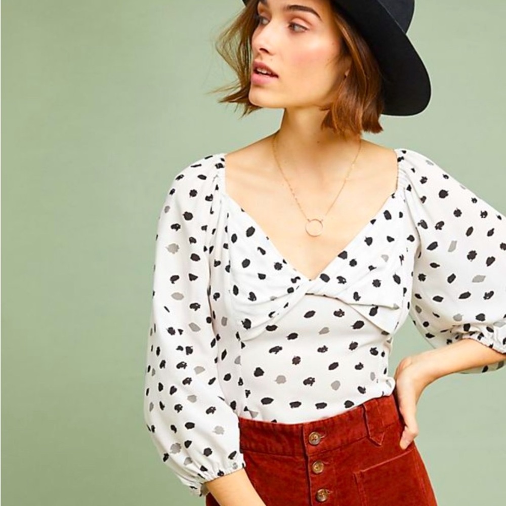 Anthropologie Ranna Gill Francoise Polka Dot Top